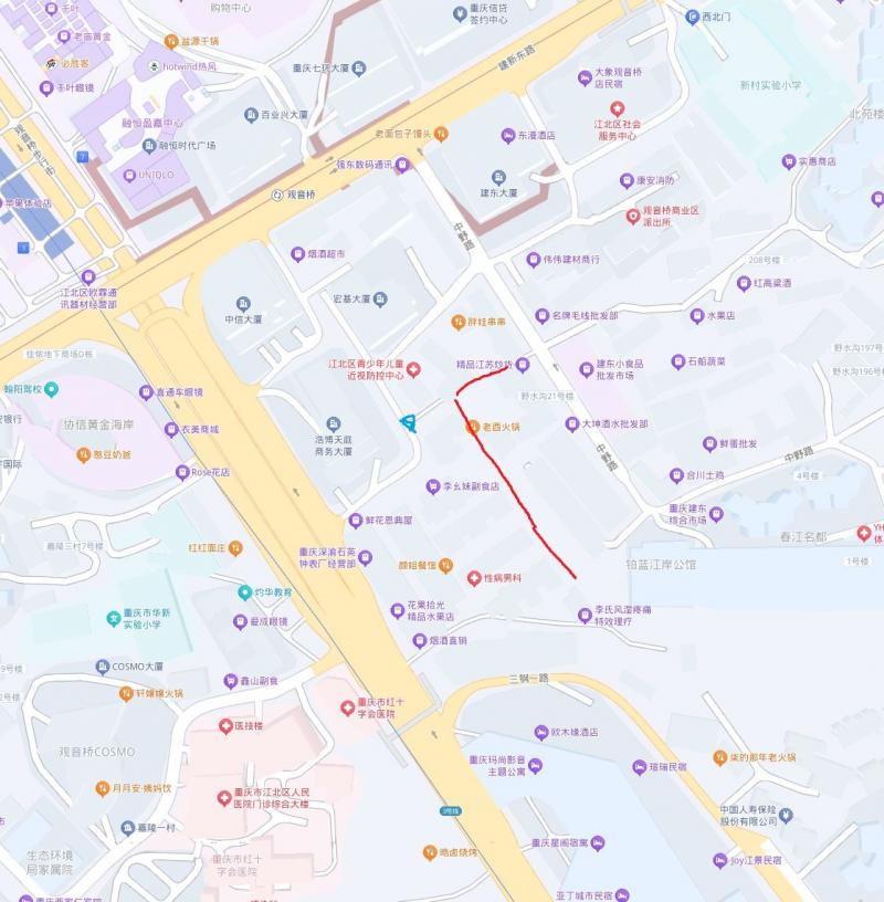 观音桥野水沟.从蓝色点进楼梯